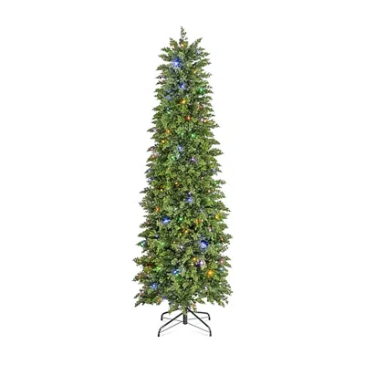 Glitzhome 6ft Pre-lit Artificial Cypress 6 Foot Pre-lit Multi-function Lights Christmas Tree In Green