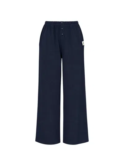 Glowny G Button-detail Wide-leg Track Pants In Blue
