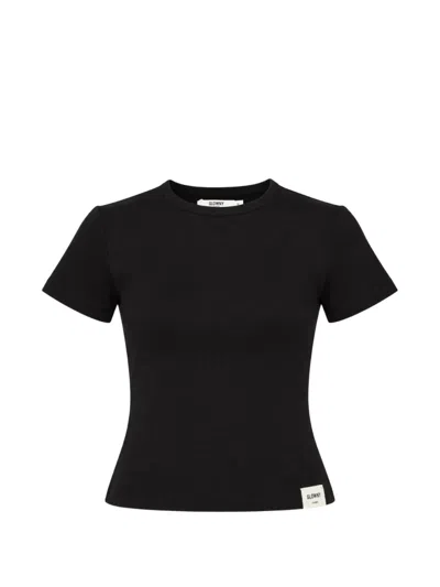 Glowny G Logo-patch Cropped T-shirt In Black