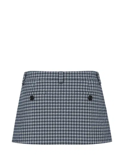 Glowny Polly Gingham-check Wrap Skorts In Blue
