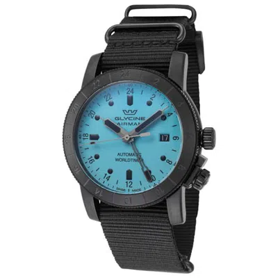 Glycine Airman Contemporary Gmt 42mm Automatic Strap Watch In Black