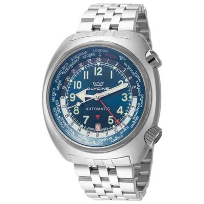 Glycine Airman Sst Gmt 43mm Automatic Bracelet Watch In Metallic