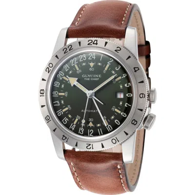 Glycine Airman Vintage Gmt 40mm Automatic Strap Watch In Multi
