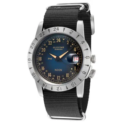 Glycine Airman Vintage Noon Purist 40mm Automatic Strap Watch In Multi