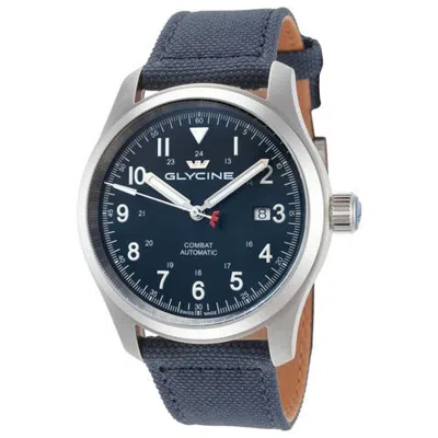 Glycine Combat Field 42mm Automatic Strap Watch In Blue