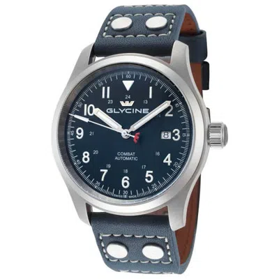 Glycine Combat Field 42mm Automatic Strap Watch In Blue