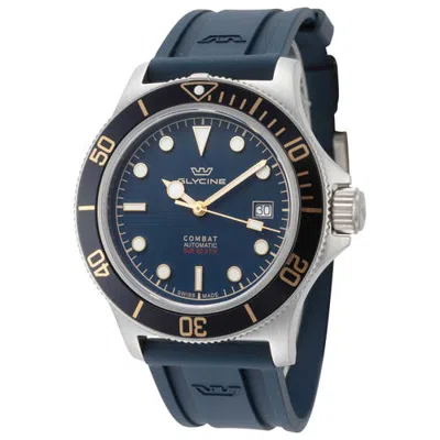 Glycine Combat Sub 42mm Automatic Strap Watch In Blue