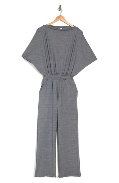 Go Couture Dolman Sleeve Crop Jumpsuit In Heather Grey