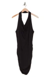 Go Couture Drape Halter Dress In Black