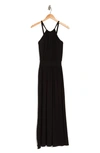 Go Couture Maxi Halter Dress In Black