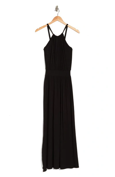 Go Couture Maxi Halter Dress In Black