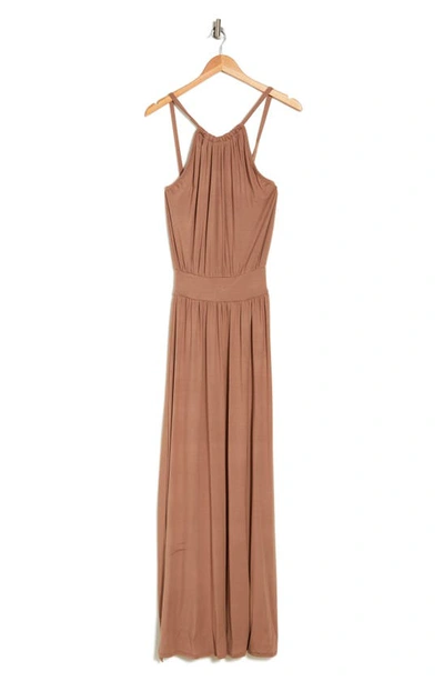 Go Couture Maxi Halter Dress In Sienna