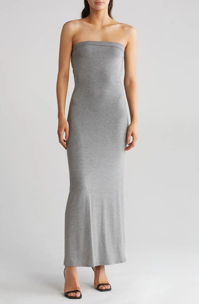 Go Couture Strapless Maxi Dress In Metallic