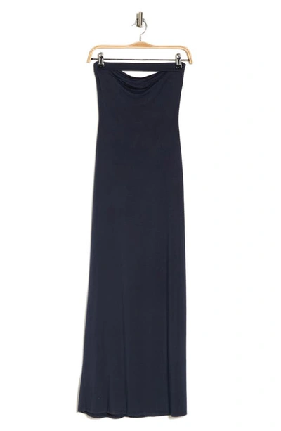 Go Couture Strapless Maxi Dress In Navy