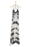 Go Couture Tie Dye Maxi Tank Dress In White