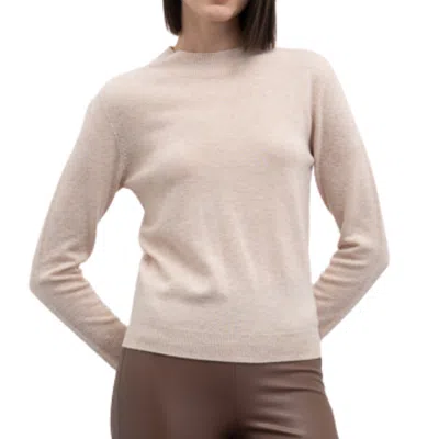 Goa Goa 100% Wool Ultrasoft Beige Crew Neckline Dolores Pattern With Long Sleeves In Neutral