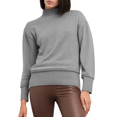Goa Goa Sweater Turtleneck 100% Wool Pattern Chile Grey Oversize Fit In Gray