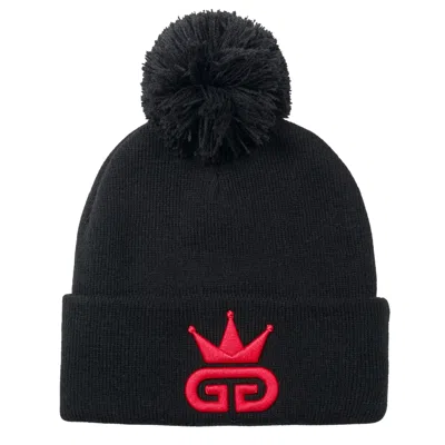 God Given Talent Black Beanie With Red Woven Logo