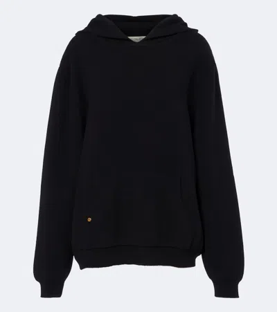 God's True Cashmere Milano Cashmere Hoodie With Tiger's Eye In Black