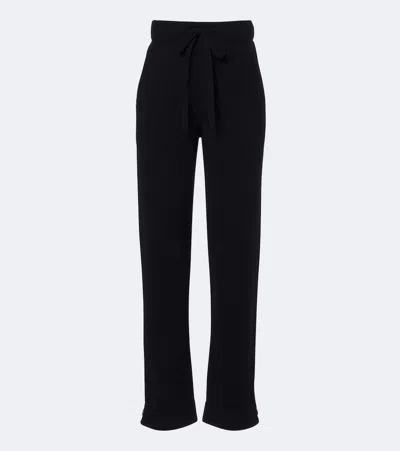 God's True Cashmere Milano Cashmere Straight Pants With Tiger's Eye In Black
