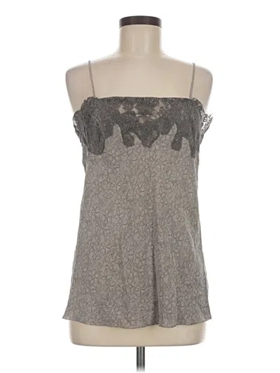 Pre-owned Gold Hawk Sleeveless Silk Top Gray Strapless Neckline Tops