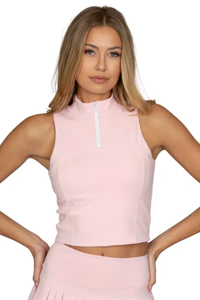 Gold Hinge Day To Night Quarter-zip Top In Almond Blossom
