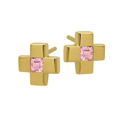 Goldbug Collection Women's Cross Stud Earrings In Pink