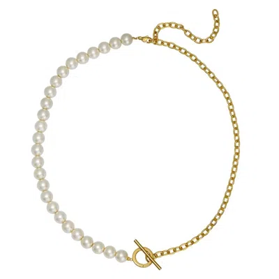 Goldbug Collection Women's Half And Half Toggle Necklace In Gold
