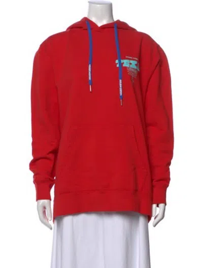 Pre-owned Golden Goose Graphic Print Crew Neck Sweater W/ Tags In Red