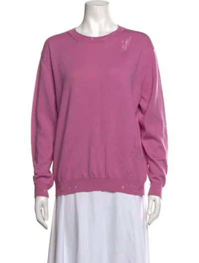 Pre-owned Golden Goose Merino Wool Crew Neck Sweater In Pink
