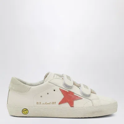 Golden Goose Kids' Old School Sneaker White/peach In Neutral