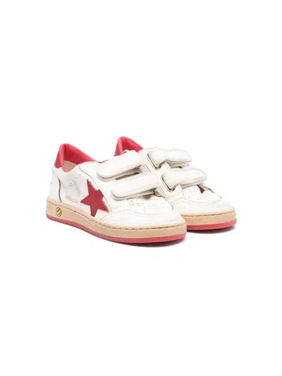 Golden Goose Kids' Old School Touch-strap Sneakers In White