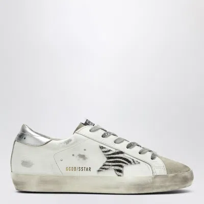 Golden Goose Super-star Sneakers With Zebra Pony Hair Star