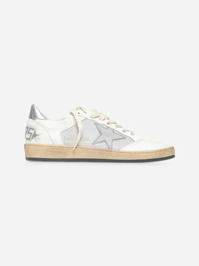Golden Goose White Nappa Leather Ball Star Sneakers In Silver
