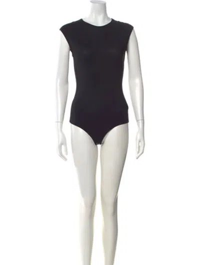 Pre-owned Goldsign Crew Neck Short Sleeve Bodysuit In Black
