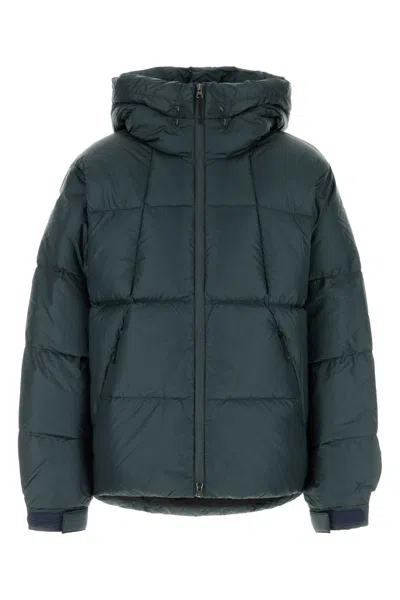 Goldwin Nylon Crystallite Down Jacket In Green