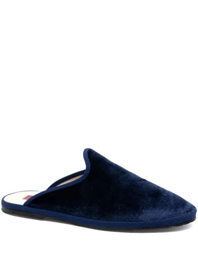 Gondolina Murano Velvet Mules In Blue
