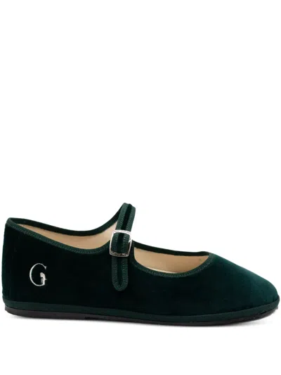 Gondolina Vignole Mary Jane Buckled Ballet Flats In Green