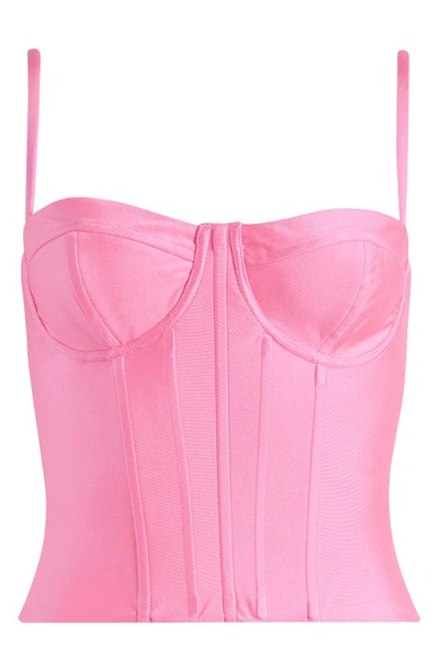 Good American Compression Shine Corset In Sorority Pink003