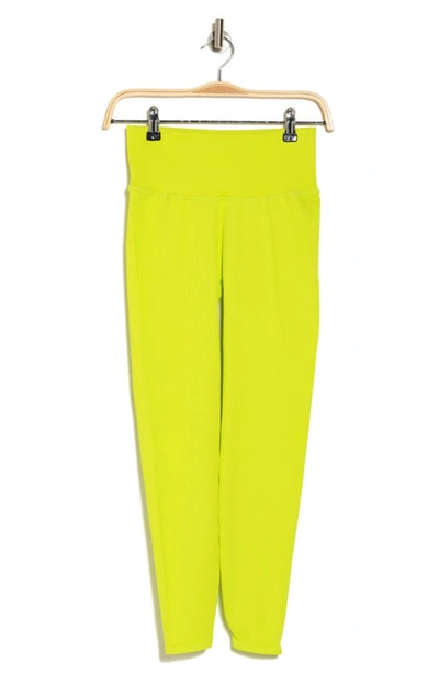 Good American Rib Seamless 7/8 Leggings In Lemon Lime001