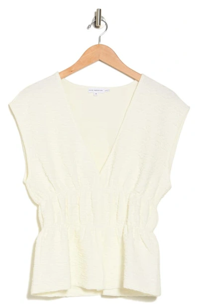 Good American Wide V-neck Scrunchie Top In Ivory