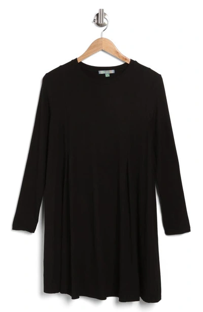 Good Luck Gem Long Sleeve Knit Minidress In Black