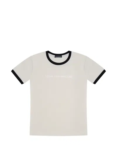 Gosha Rubchinskiy Logo-print Contrast-trim T-shirt In White