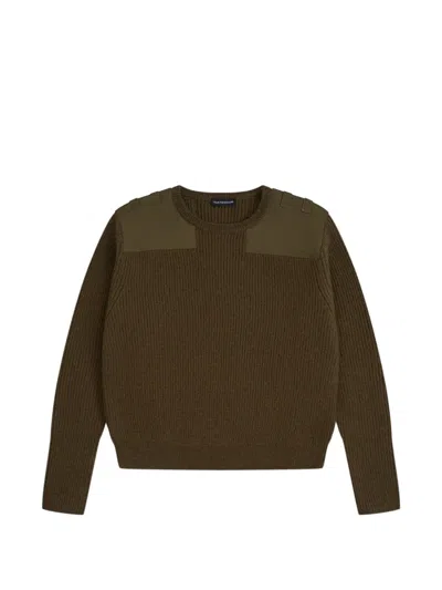 Gosha Rubchinskiy Panelled Ribbed-knit Sweater In Green