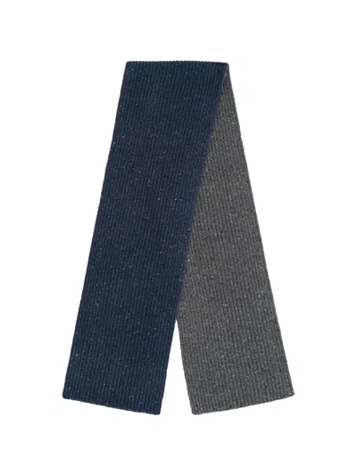 Gosha Rubchinskiy Ribbed-knit Flecked Scarf In Blue