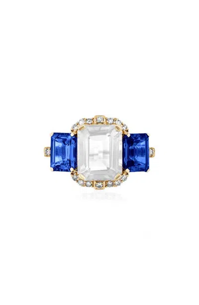Goshwara Gossip 18k Gold Moon Quartz & Iolite Diamond Ring