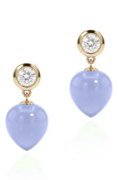Goshwara Naughty 18k Gold Diamond & Rutilated Quartz Drop Earrings In Transparent