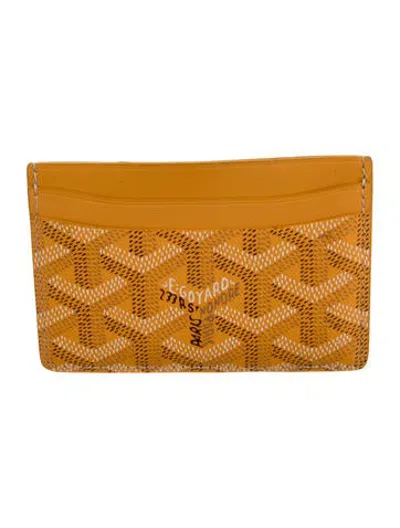 Pre-owned Goyard 2018 Saint Sulpice Card Holder In Yellow