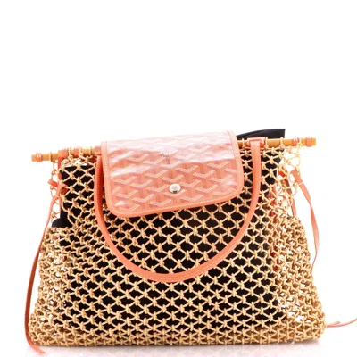 Goyard Aligre Bag Raffia Net With Coated Canvas In Pink