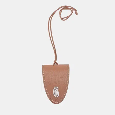 Pre-owned Goyard Bag Charm Brown Leather Bag Charm